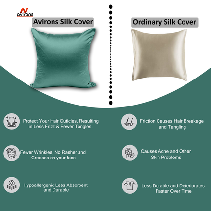 Silk Satin Cushion case – Ultra Soft, Breathable, Anti-Frizz Cushion Cover for Beautiful Hair & Skin-16x16 inch