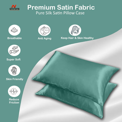 Silky Satin Pillowcase – Frizz-Free Hair, Wrinkle-Free Skin, Cooling & Hypoallergenic Pillow Cover 18x28 inch