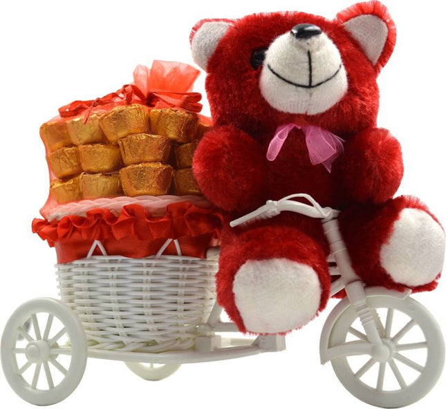 Special Gift Pack – Surprise Cycle Teddy with Chocolate for Wife, Girlfriend