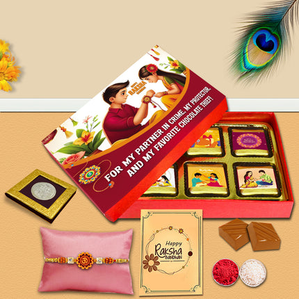 Rakhi For Brother Combo – Rakhi Gift Hampers For Brother, Best Gift For Brother On Rakhi, Rakhi Set For Brother