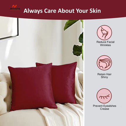 Luxurious Satin Cushion Cover - Skin & Hair Friendly Cushion Cover, Comfortable & Stylish Dark Tones