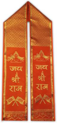 Divine Ram Patka for Sacred Spiritual Devotion Occasions Printed Satin Blend Men & Women Scarf
