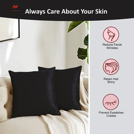 Premium Satin Cushioncase – Cooling, Soft, Anti-Wrinkle Cushion Cover for Hair & Skin Health-16x16 inch