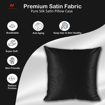 Premium Satin Cushioncase – Cooling, Soft, Anti-Wrinkle Cushion Cover for Hair & Skin Health-16x16 inch