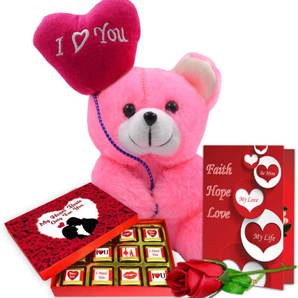 Handmade Chocolate Gift Hamper - Valentine's Day Gift Hamper for Wife & Girlfriend- Paper Gift Box  (Red)