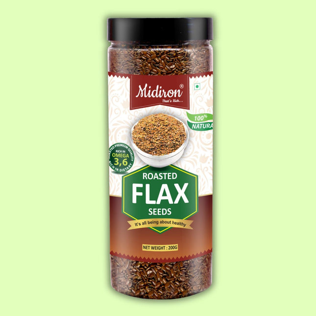 Roasted Flax Seed Brown Flax Seeds  (200 gm) - Midiron