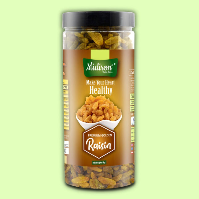 Natural Premium Golden Raisin/kishmish Raisins  (550 g) - Midiron