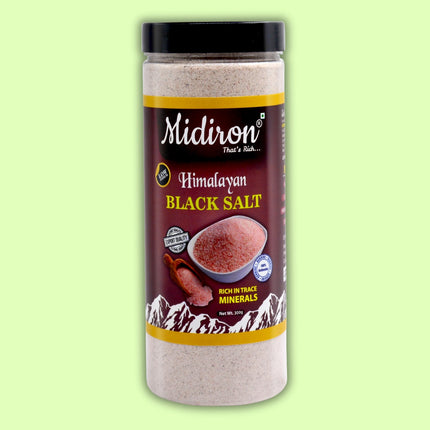 Himalayan Black Salt Powder Kala Namak Black Salt  (300 g) - Midiron