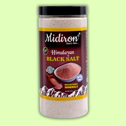 Himalayan Black Salt Premium Quality (Kala Namak) Black Salt  (500 g) - Midiron