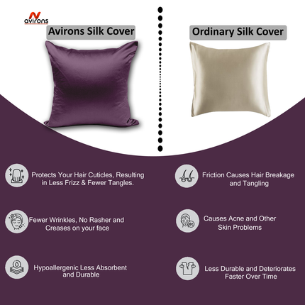 Luxury Satin Cushion Cover - Decorative Smooth Cushion Cover with Zipper Closure, Stylish & Comfortable