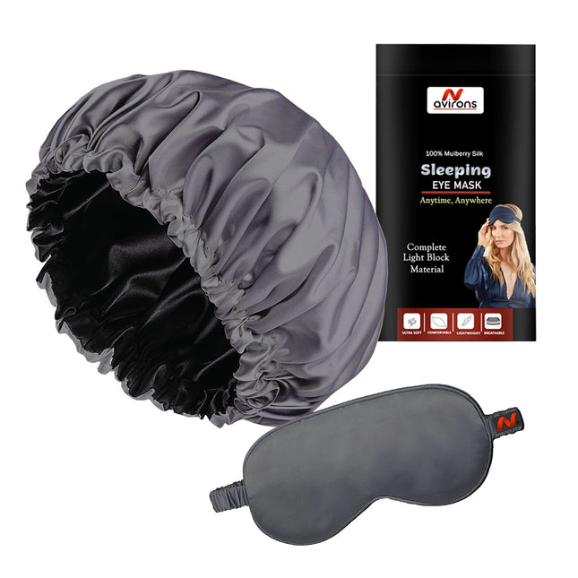 Silk Hair Bonnet with Eye Mask – Protect Your Hair & Sleep in Style