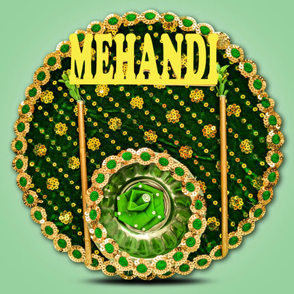 Elegant Premium Mehndi Thali Set with Mehndi Cone – Handcrafted Wedding Thali