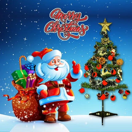 Christmas Tree 2 Feet with 56 Decoration Hanging Props Ornaments for Table Top Office Small Artificial Xmas Tree Party Decor - Christmas Decorations Items for Home