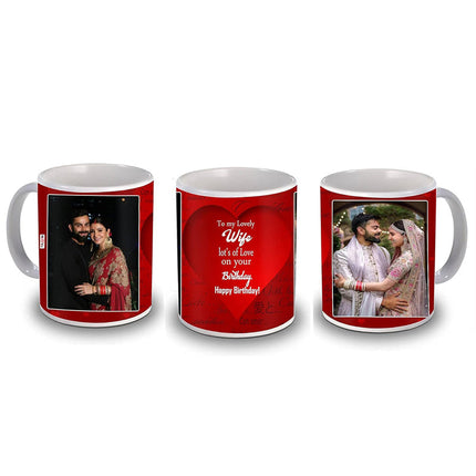 Customize Gift for Wife - Printed Birthday Mug for Wife - Unique Gift for Wife's Birthday, Personalize Gift for Birthday