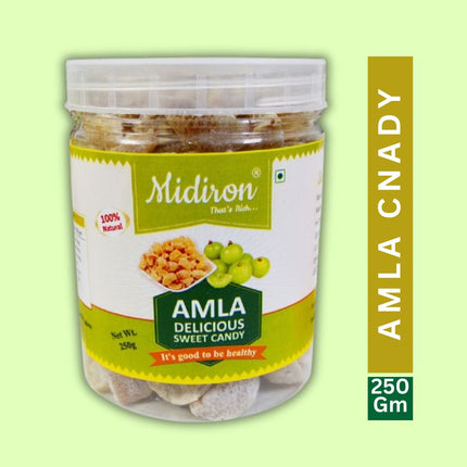 Midiron Organic and Natural Dehydrated Amla Candy (250 gm) - Midiron