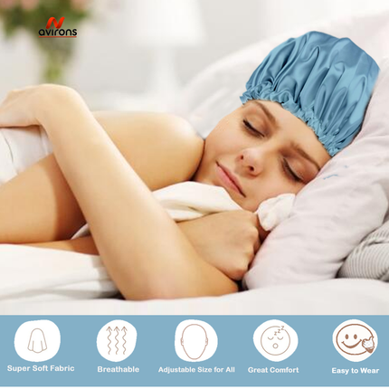 Silky Sleeping Cap with Eye Mask – Ultimate Hair Protection & Sleep Experience