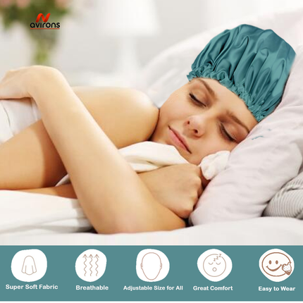 Elegant Satin Sleeping Bonnet & Eye Mask – Silky Soft Comfort for Hair Protection & Relaxation