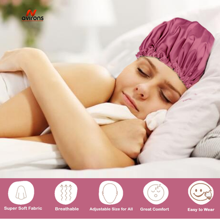 Luxury Satin Silk Sleep Cap & Eye Mask – Comfort and Style for a Restful Night