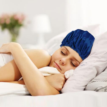 Satin Silk Sleeping Cap 2-Pack with Scrunchies – Adjustable Hair Protection Bonnets for Curly & Natural Hair  pack 2