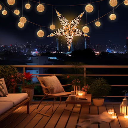 Luxury Hanging Paper Star – Foldable Star Lantern for Christmas, Holiday & Festive Decorations