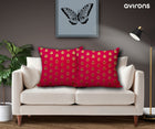 Designer Banarasi Cushion Cover Elegance zipped Red Color Pack of 2-16x16 inch