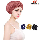 Silk Satin Sleeping Bonnet for Women – Double-Layer Hair Protection Cap, Adjustable for Curly & Natural Hair