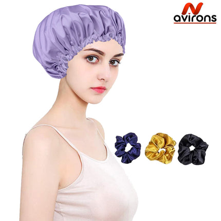 Double Layer Silk Satin Bonnet – Adjustable Sleep Cap for Hair Care, Smooth and Gentle on All Hair Types