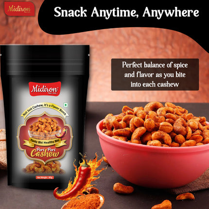 Peri Peri Masala Cashews - Crunchy Roasted Masala Cashews Snack, Spicy Masala Cashews for Anytime Munching and Gifting