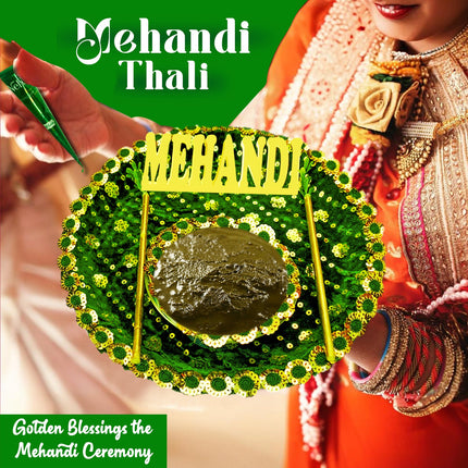 Elegant Premium Mehndi Thali Set with Mehndi Cone – Handcrafted Wedding Thali