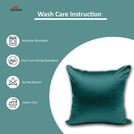 Premium Satin Cushion Cover - Decorative Cushion Cover with Smooth Finish, Zipper, Dark Tone