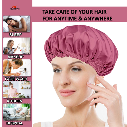 Luxury Satin Silk Sleep Cap & Eye Mask – Comfort and Style for a Restful Night
