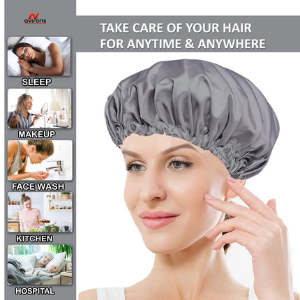 Silk Hair Bonnet with Eye Mask – Protect Your Hair & Sleep in Style