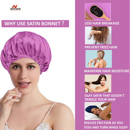 Luxurious Satin Silk Sleeping Cap Set: Adjustable Bonnet, Eyemask & Scrunchies for Hair Care