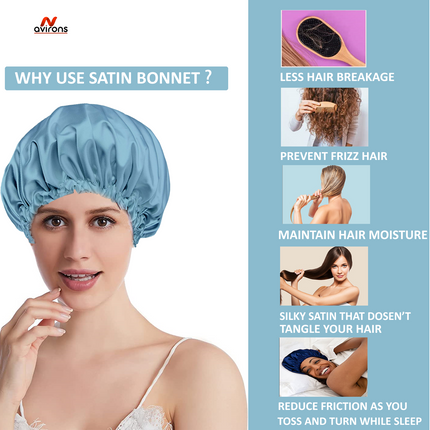 Silky Sleeping Cap with Eye Mask – Ultimate Hair Protection & Sleep Experience