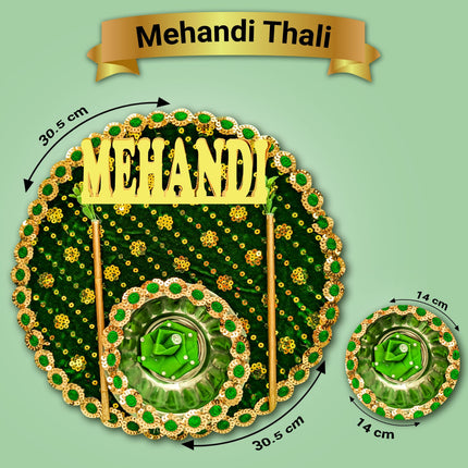 Elegant Premium Mehndi Thali Set with Mehndi Cone – Handcrafted Wedding Thali
