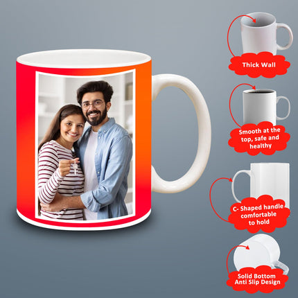 vPersonalized photo coffee mug, custom coffee mug, add your picture, unique keepsake, gift for girlfriend, gift for wife, gift for boyfriend, gift for husband, durable ceramic mug, customizable design, thoughtful gift, photo mug for loved ones.