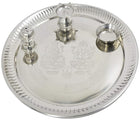 Traditional Silver Thali for Diwali, Navratri, Raksha Bandhan & Other Religious Ceremonies