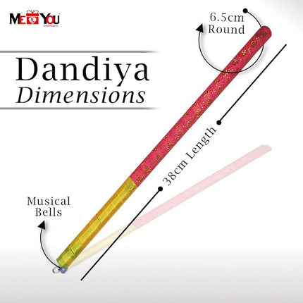 Artistic Handcrafted Dandiya Sticks Wrapped in Vibrant Cloth - Dandiya Stick for Navratri