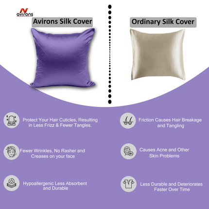 Silk Satin Cushioncase 24x24 Inch – Protects Hair & Skin, Wrinkle-Free, Hypoallergenic Cushion Cover for Superior Sleep