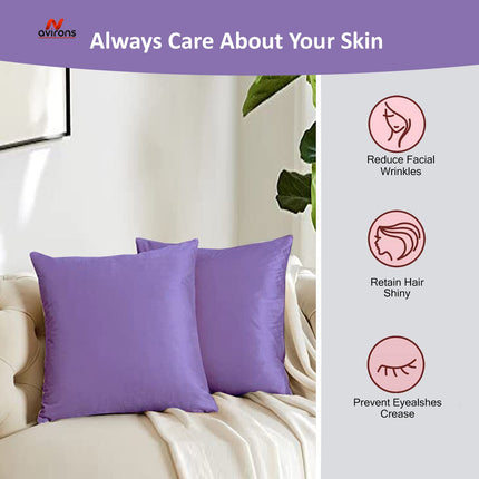 Luxury Satin Cushion case – Ultra Soft, Anti-Frizz, Cooling Cushion Cover for Healthier Hair & Skin-16x16 Inch