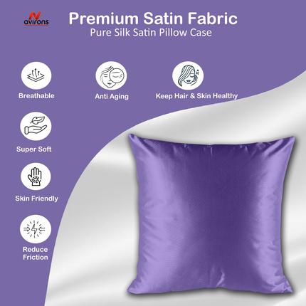 Silk Satin Cushioncase 24x24 Inch – Protects Hair & Skin, Wrinkle-Free, Hypoallergenic Cushion Cover for Superior Sleep