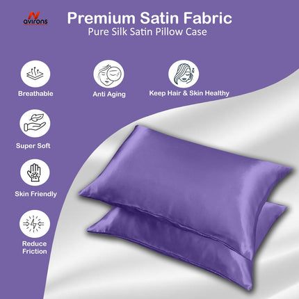 Satin Silk Pillowcase 18x28 Inch – Soft, Cooling, Wrinkle-Resistant Pillow Cover for Hair & Skin, Hypoallergenic