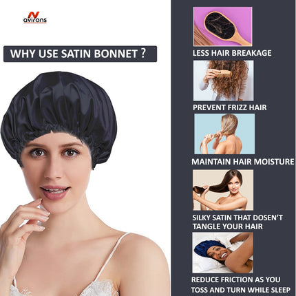 Satin Silk Sleep Cap with Matching Eye Mask – Stylish Hair Protection for Every Sleeper