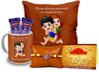 Rakshabandhan Gifts for Brother – Rakhi Gift Set Combo with Printed Cushion, Mug