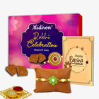 Set of Designer Rakhi with Chocolate & Greeting Card – Raksha Bandhan Combo