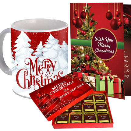 Christmas Chocolate Box - Festival Gift Box with Chocolates and Coffee Mug - Chocolate Gifts for Christmas & New Year