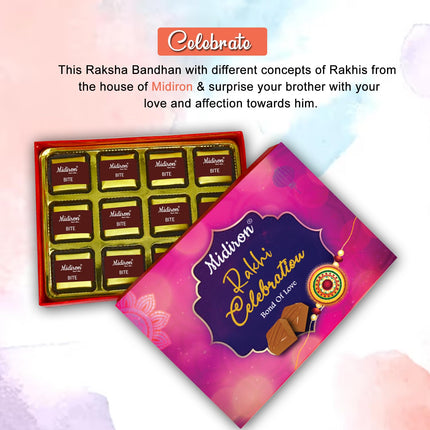 Set of Designer Rakhi with Chocolate & Greeting Card – Raksha Bandhan Combo