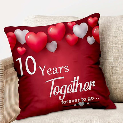 Romantic for Wife, Husband, Her, Him, Friend, Couple & Parents - 10 Years Together Cushion