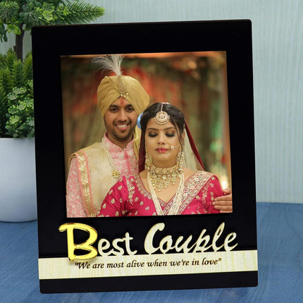 Personalized MDF Photo Frame – Best Couple Photo Frame Gift for Boyfriend, Girlfriend, Husband, Wife on Birthday, Karwa Chauth & Special Occasions