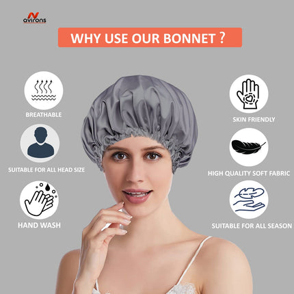 Silk Hair Bonnet with Eye Mask – Protect Your Hair & Sleep in Style